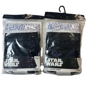 Mens Star Wars Lot Of 2/ 2 pack Logo Waistband Boxer Briefs Size S 28-30 NEW